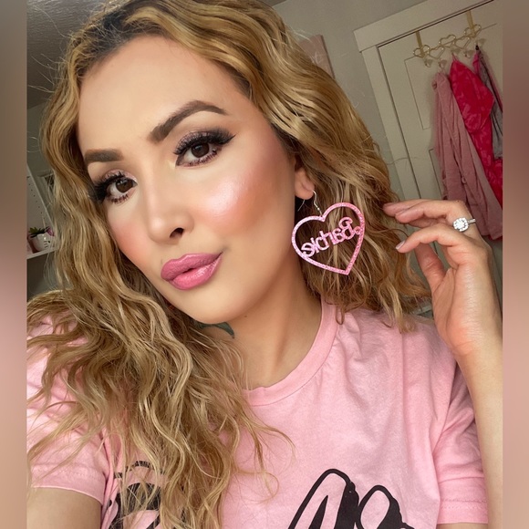 Barbie Boutique heart glitter earrings NWT - Picture 4 of 4